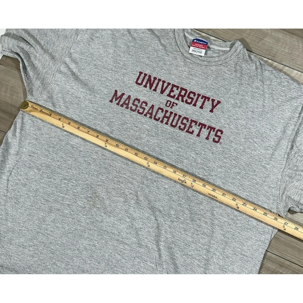 Vintage 90s Champion x University Of Massachusetts Mens XXL Heather Gray T Shirt - Picture 4 of 6
